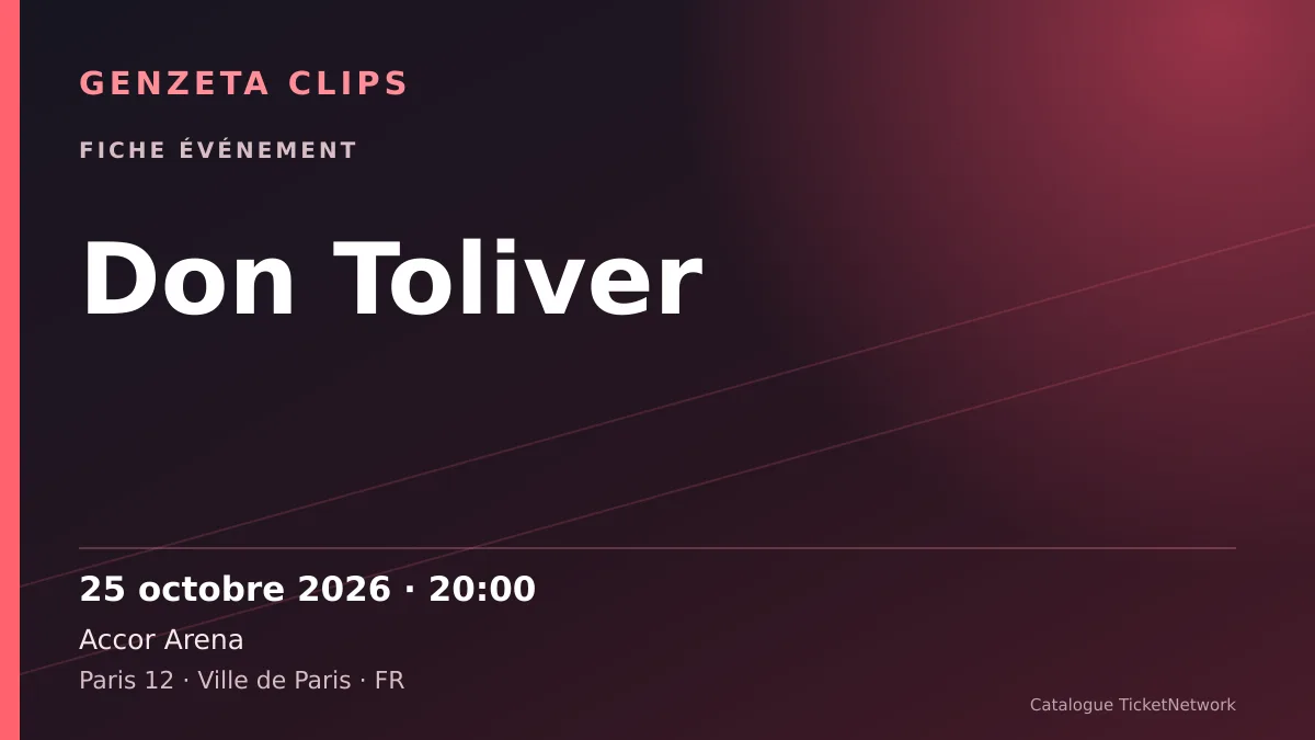 Visuel informatif du concert de Don Toliver à Accor Arena
