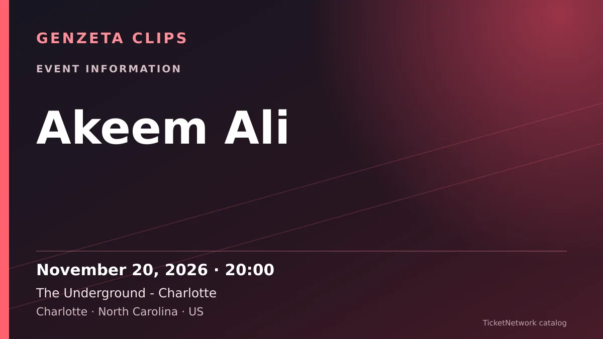Event information graphic for Akeem Ali at The Underground - Charlotte