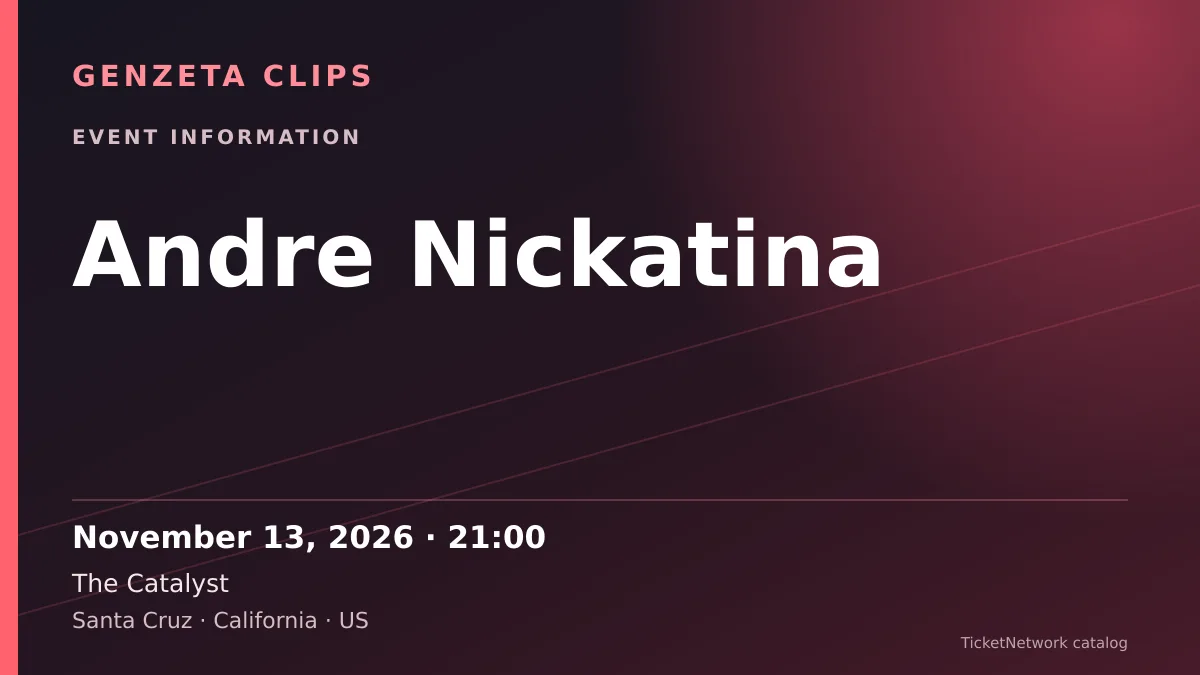 Event information graphic for Andre Nickatina at The Catalyst