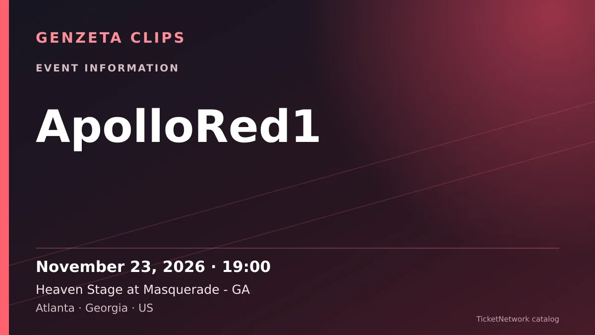 Event information graphic for ApolloRed1 at Heaven Stage at Masquerade - GA