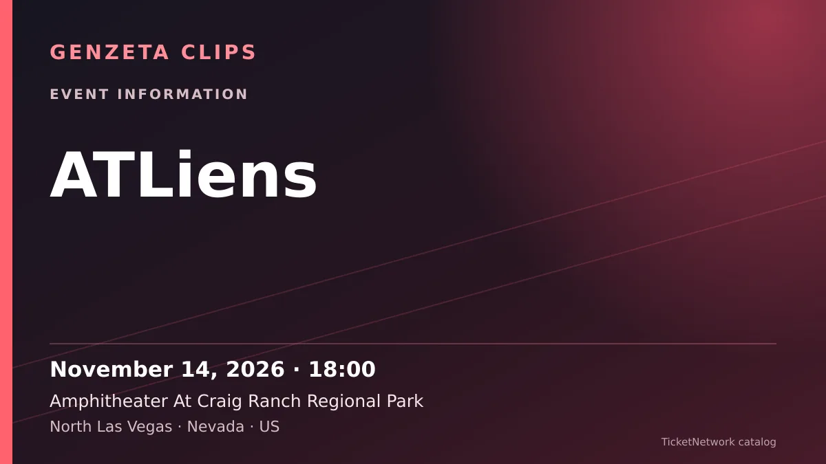 Event information graphic for ATLiens at Amphitheater At Craig Ranch Regional Park
