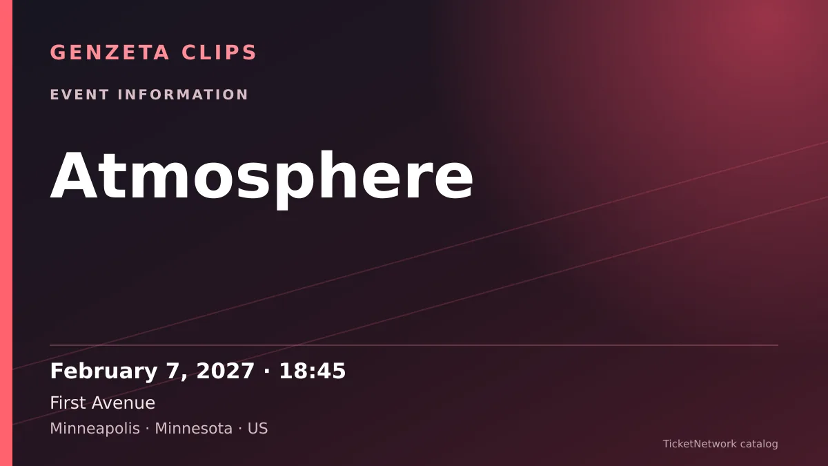 Event information graphic for Atmosphere at First Avenue