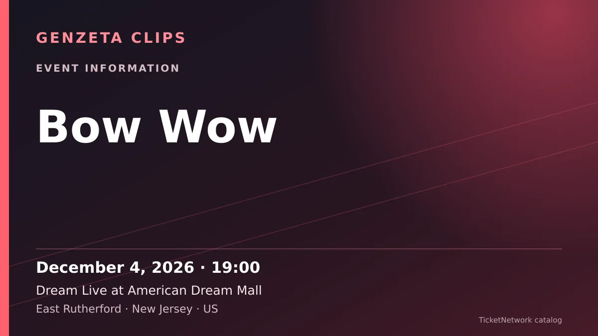 Event information graphic for Bow Wow at Dream Live at American Dream Mall
