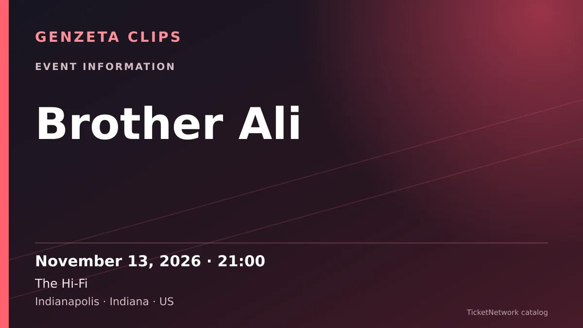 Event information graphic for Brother Ali at The Hi-Fi