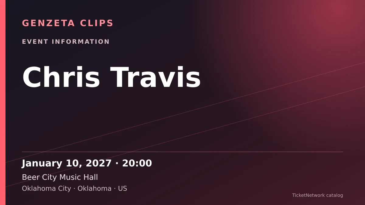 Event information graphic for Chris Travis at Beer City Music Hall