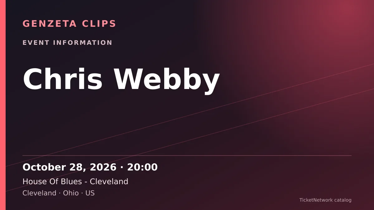 Event information graphic for Chris Webby at House Of Blues - Cleveland