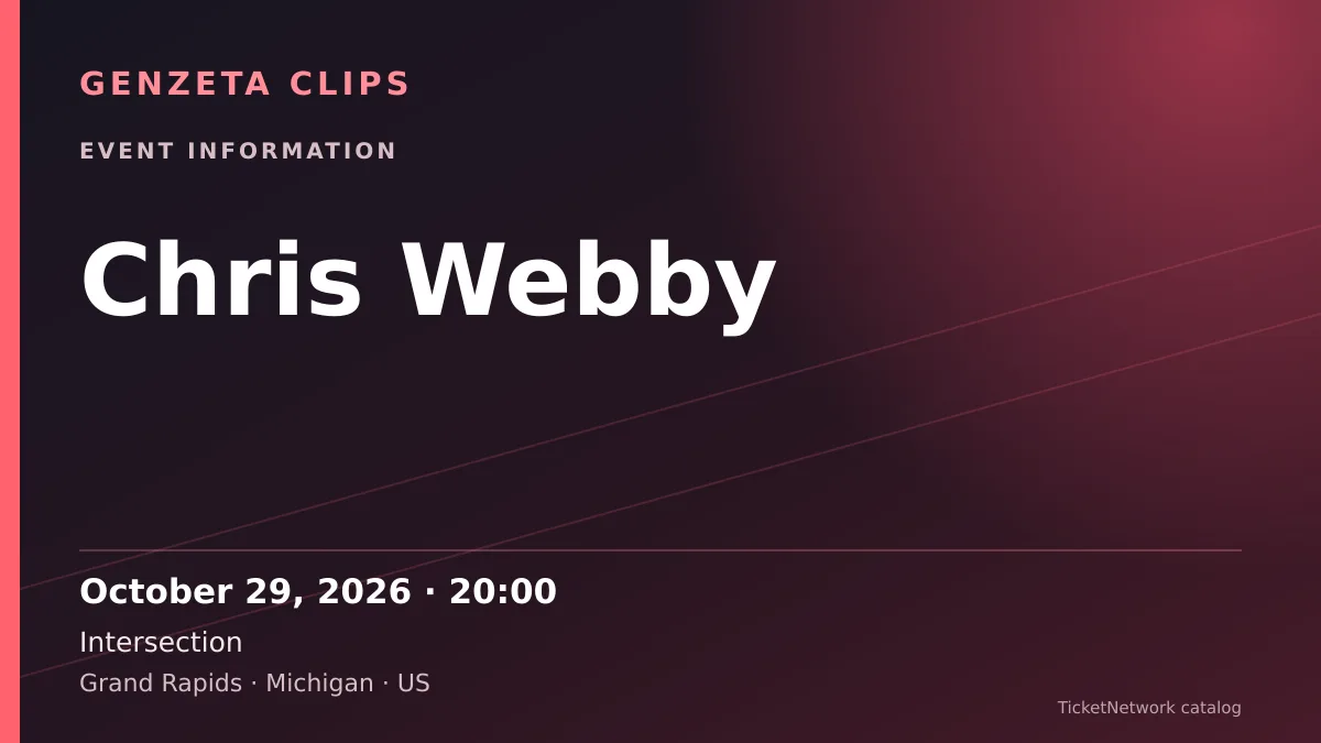 Event information graphic for Chris Webby at Intersection