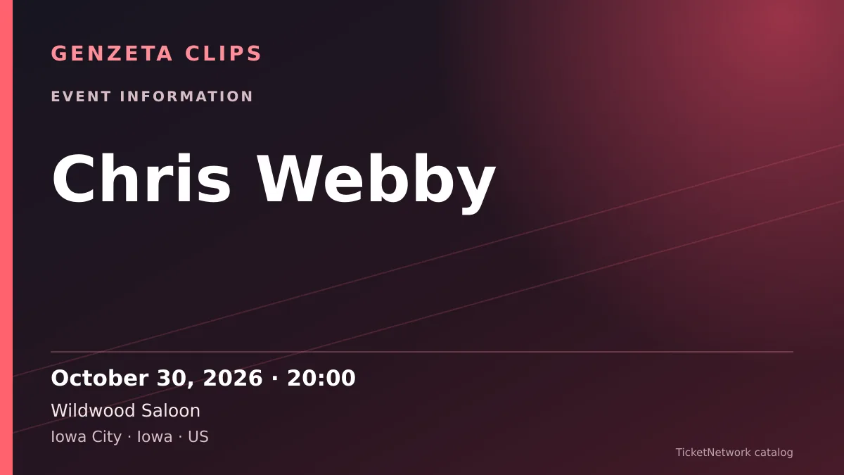 Event information graphic for Chris Webby at Wildwood Saloon