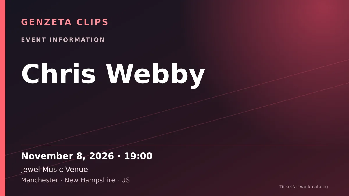 Event information graphic for Chris Webby at Jewel Music Venue