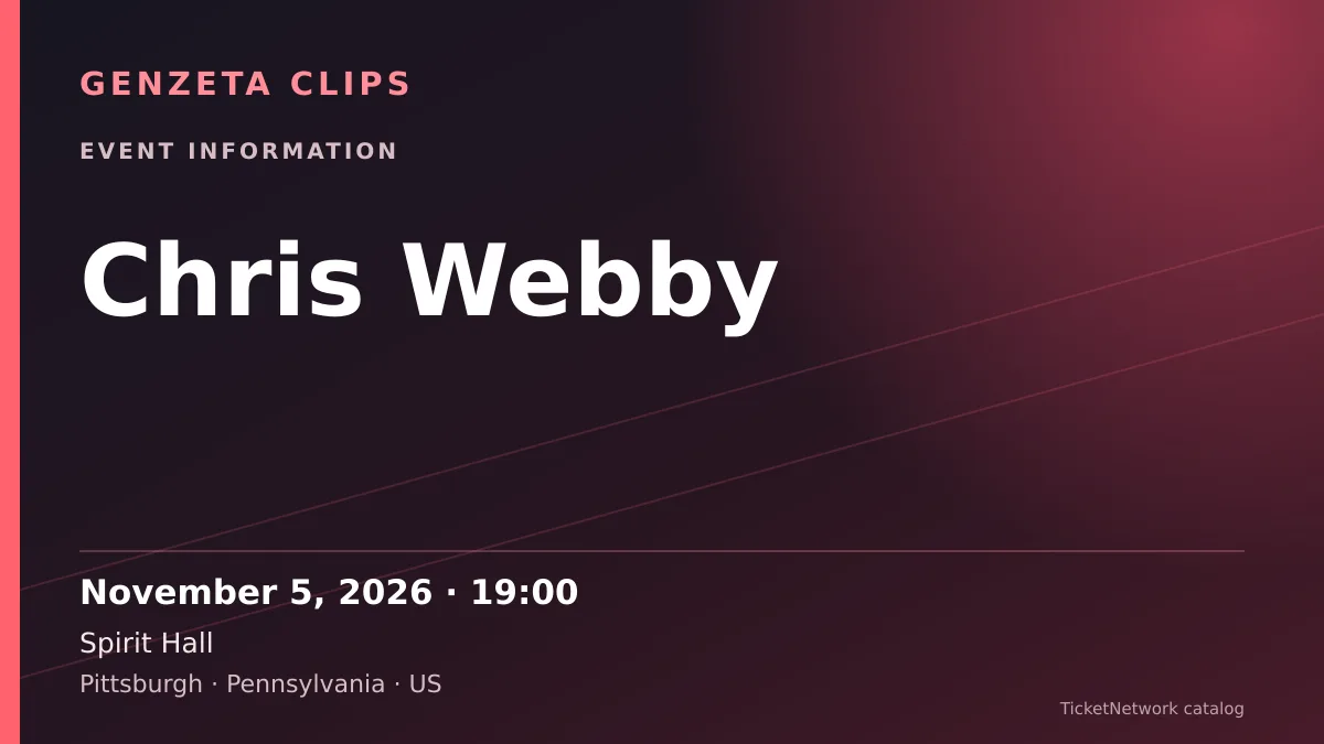 Event information graphic for Chris Webby at Spirit Hall