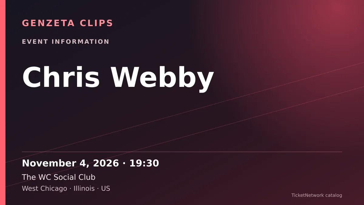 Event information graphic for Chris Webby at The WC Social Club