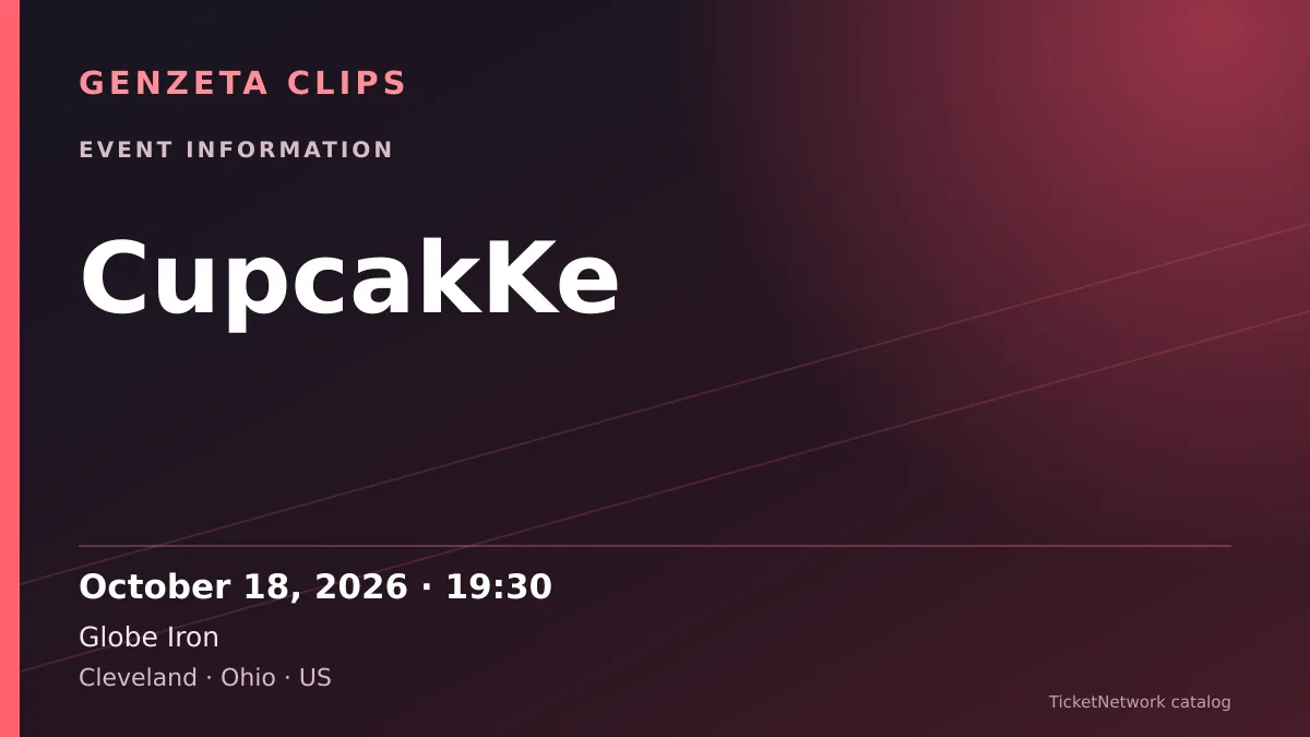 Event information graphic for CupcakKe at Globe Iron