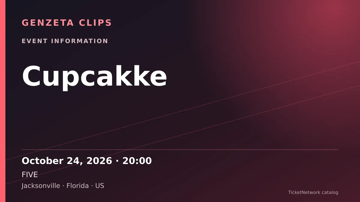 Event information graphic for Cupcakke at FIVE