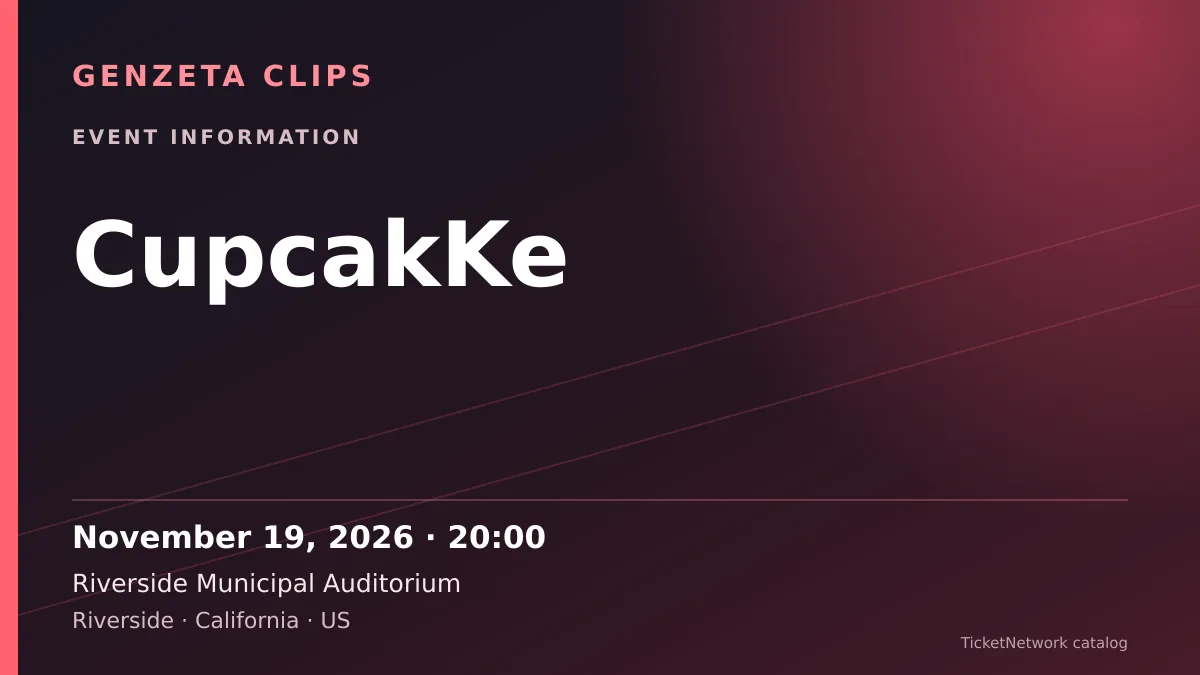 Event information graphic for CupcakKe at Riverside Municipal Auditorium