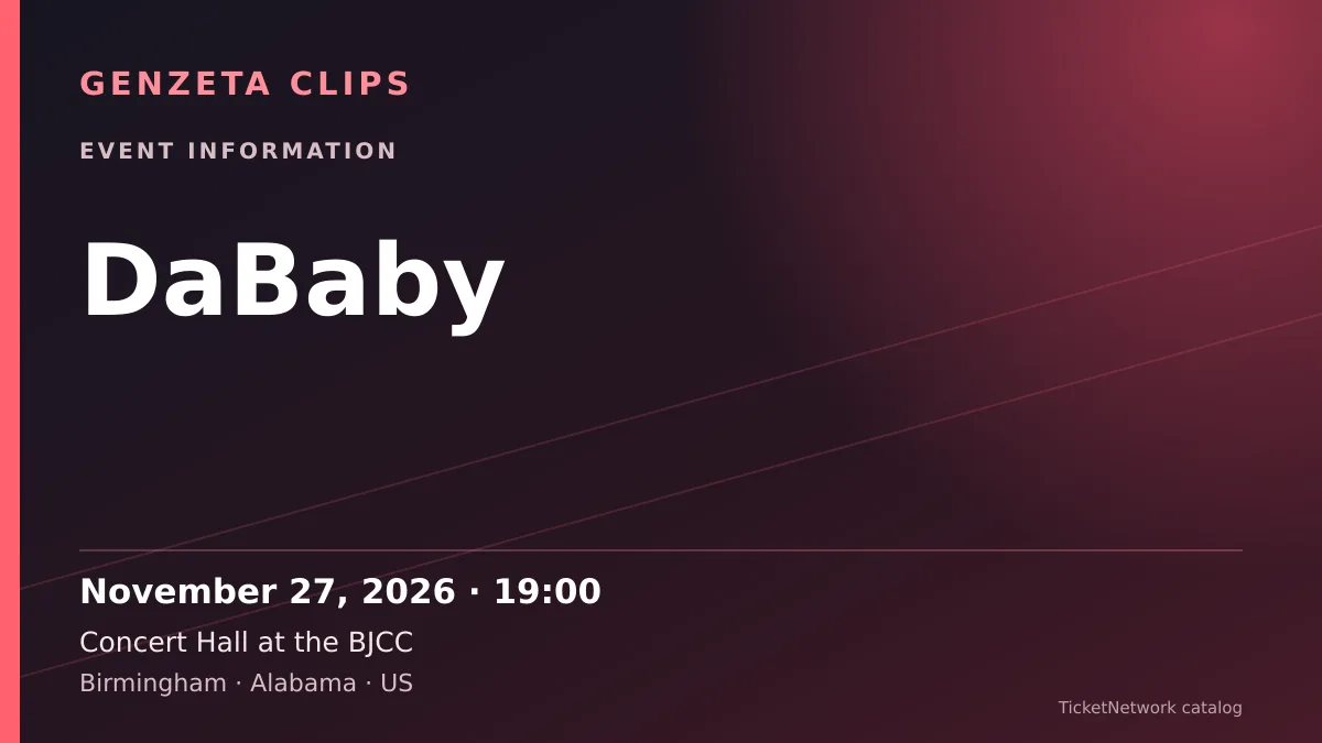 Event information graphic for DaBaby at Concert Hall at the BJCC