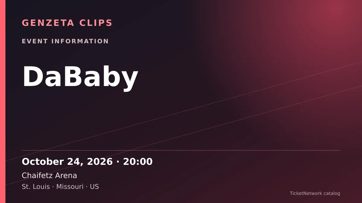 Event information graphic for DaBaby at Chaifetz Arena
