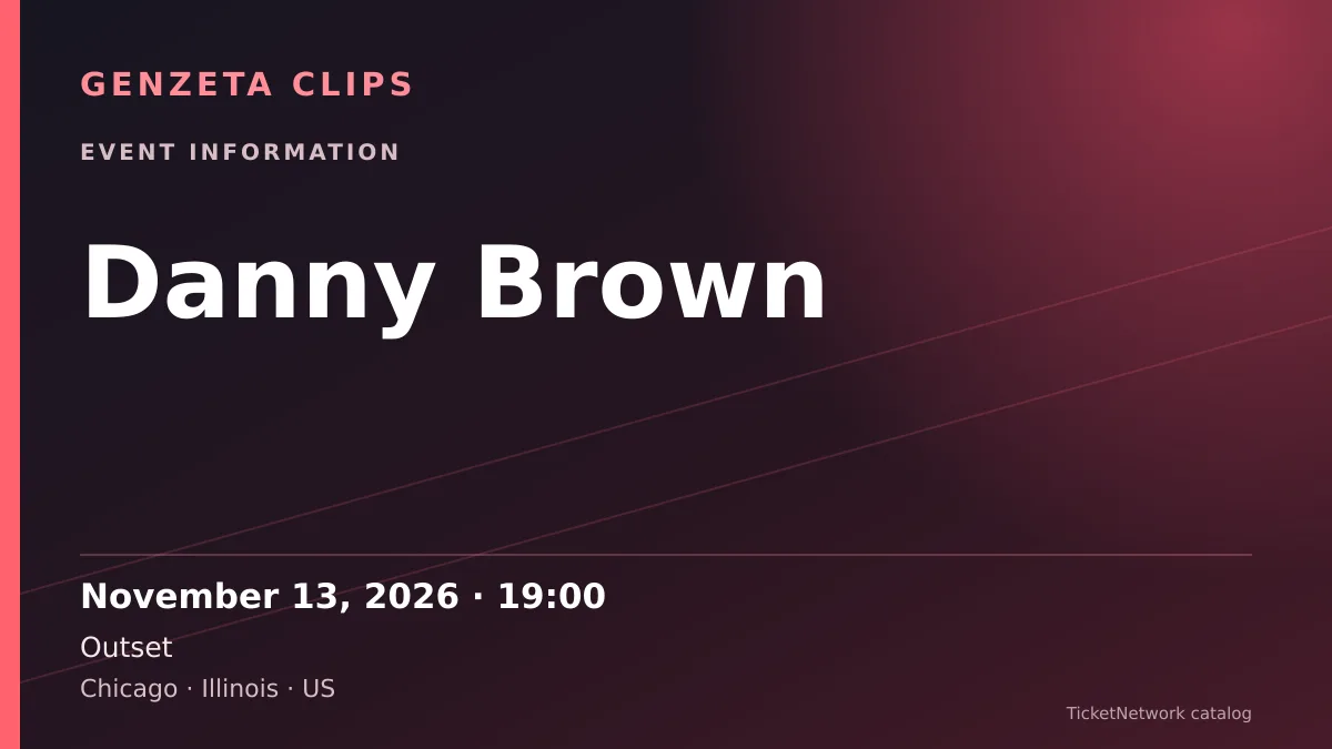 Event information graphic for Danny Brown at Outset