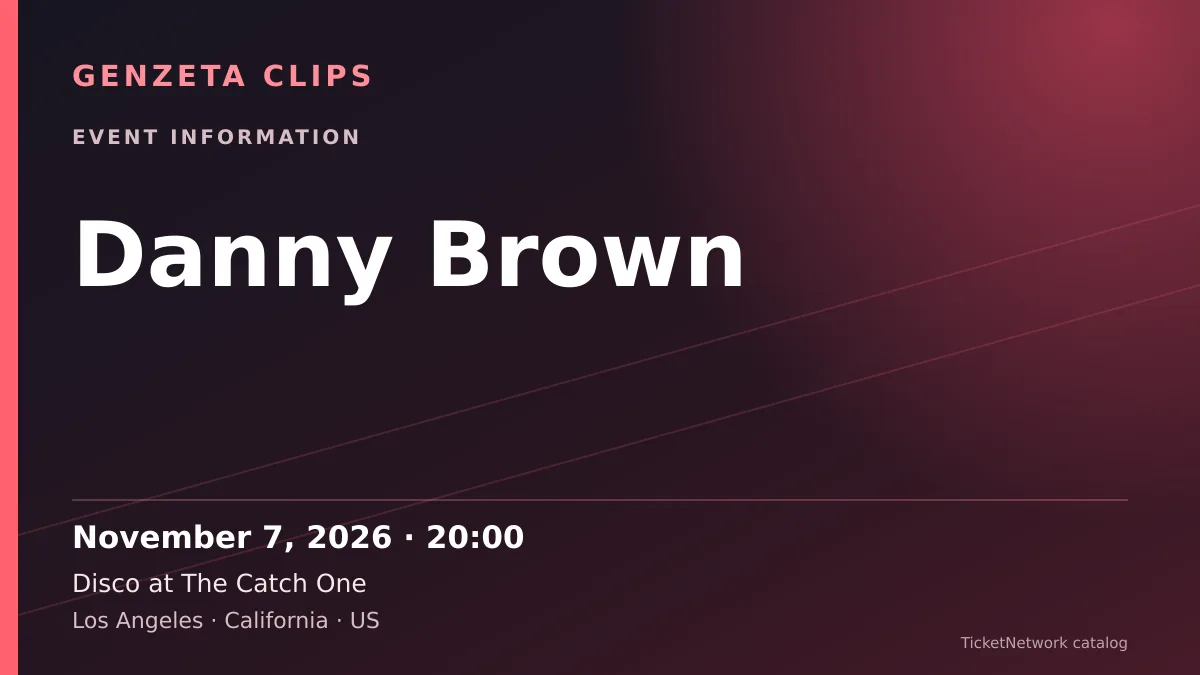 Event information graphic for Danny Brown at Disco at The Catch One