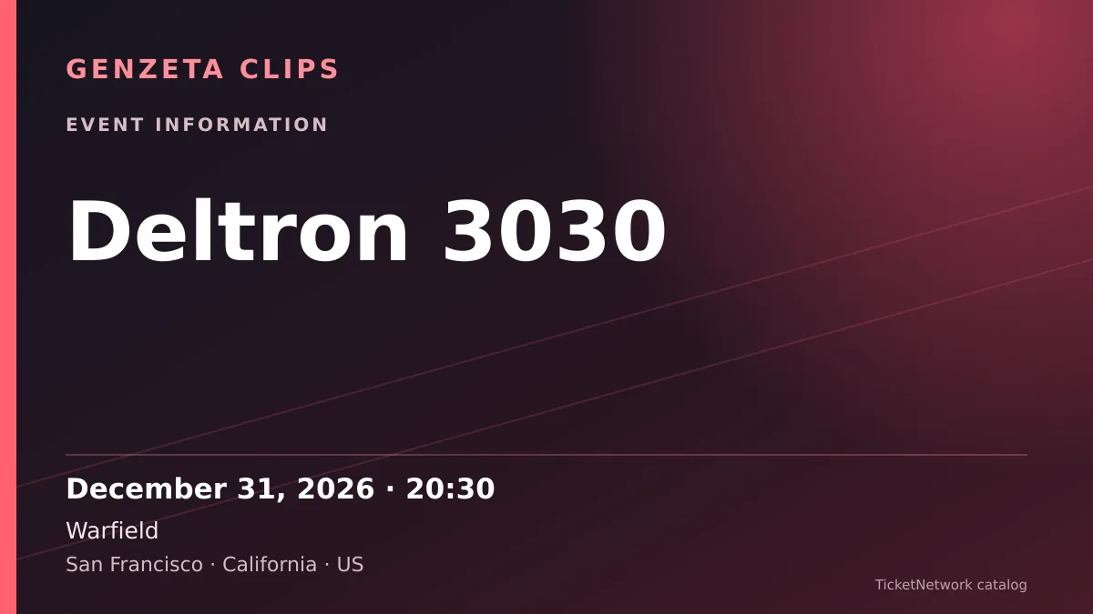 Event information graphic for Deltron 3030 at Warfield