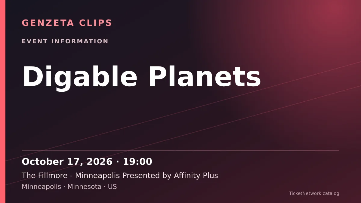 Event information graphic for Digable Planets at The Fillmore - Minneapolis Presented by Affinity Plus