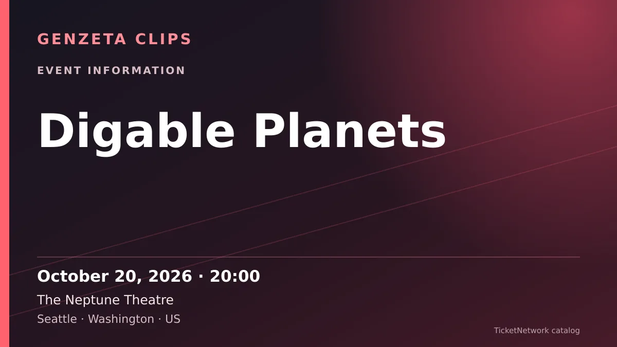 Event information graphic for Digable Planets at The Neptune Theatre