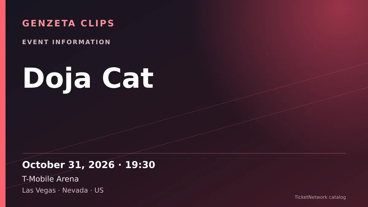 Event information graphic for Doja Cat at T-Mobile Arena