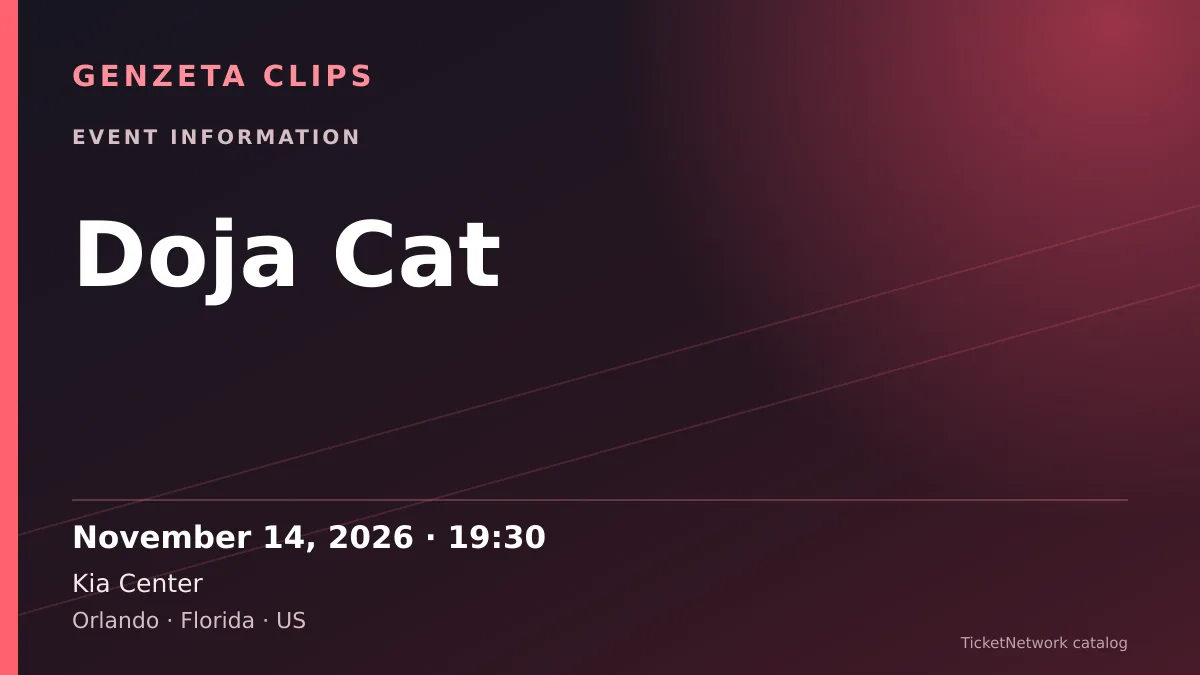 Event information graphic for Doja Cat at Kia Center