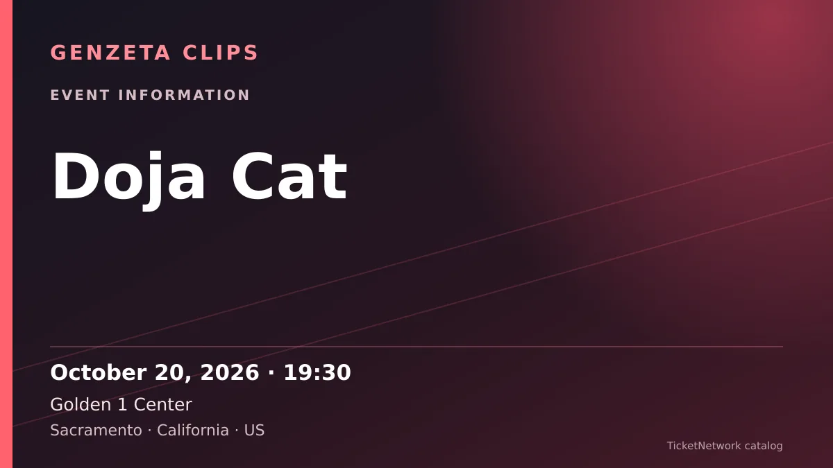 Event information graphic for Doja Cat at Golden 1 Center