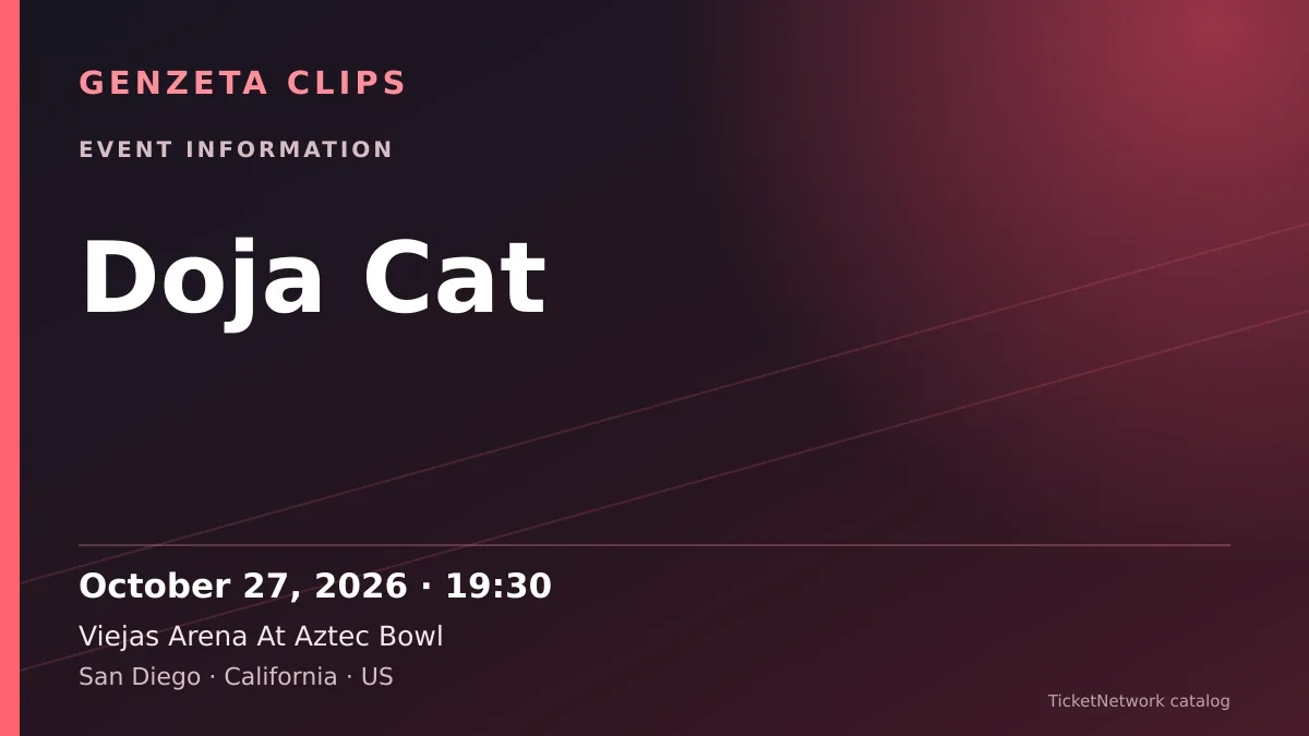 Event information graphic for Doja Cat at Viejas Arena At Aztec Bowl