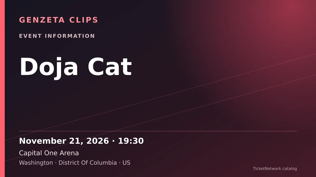 Event information graphic for Doja Cat at Capital One Arena