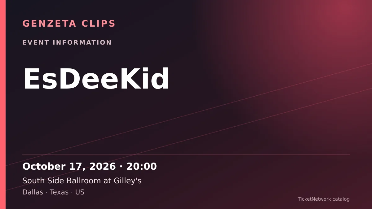 Event information graphic for EsDeeKid at South Side Ballroom at Gilley's