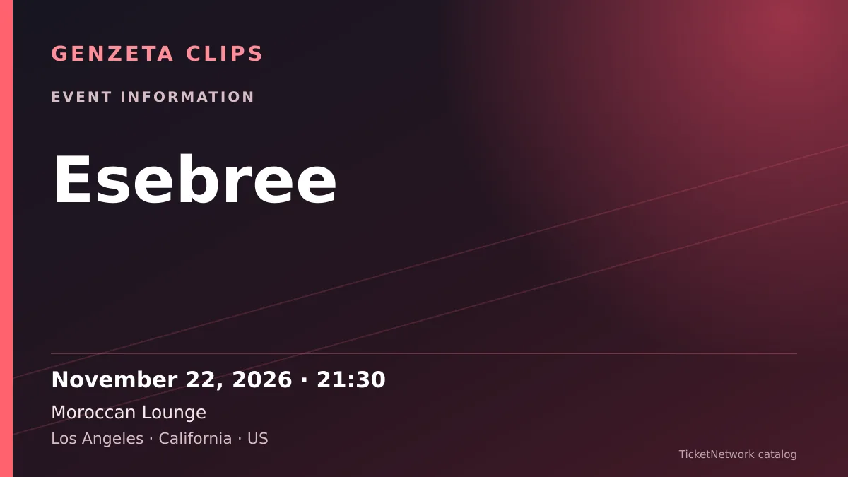 Event information graphic for Esebree at Moroccan Lounge