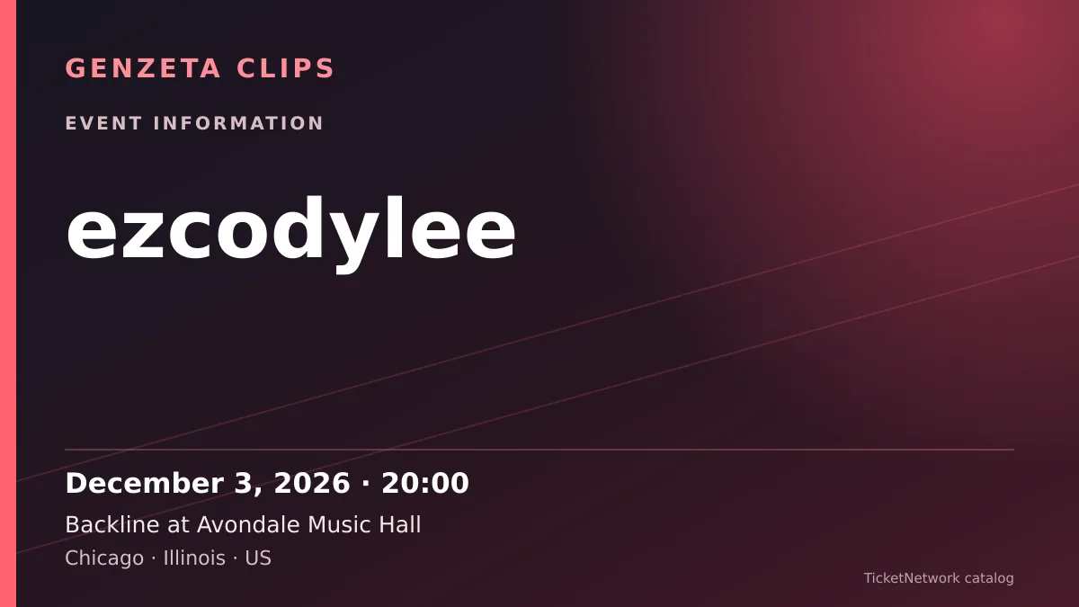 Event information graphic for ezcodylee at Backline at Avondale Music Hall