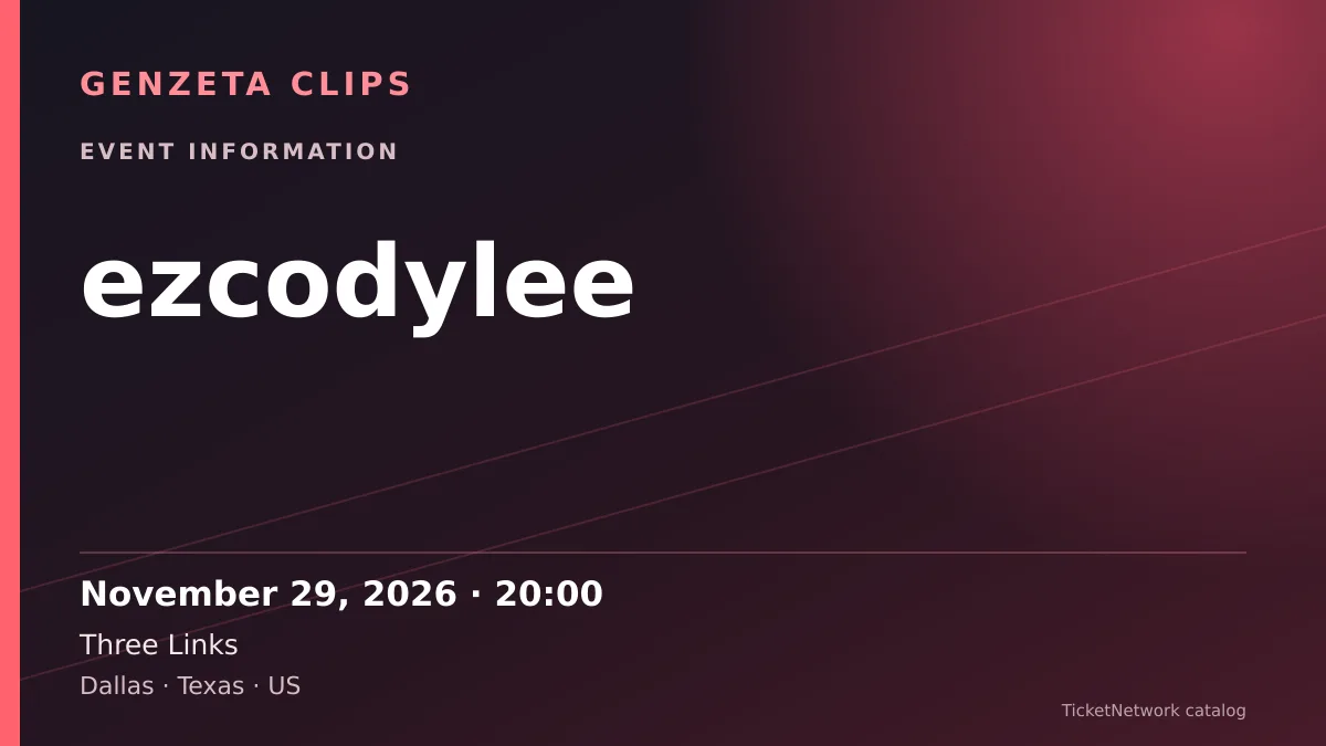 Event information graphic for ezcodylee at Three Links