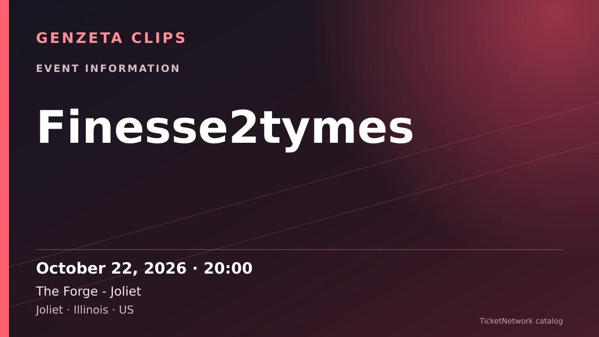 Event information graphic for Finesse2tymes at The Forge - Joliet