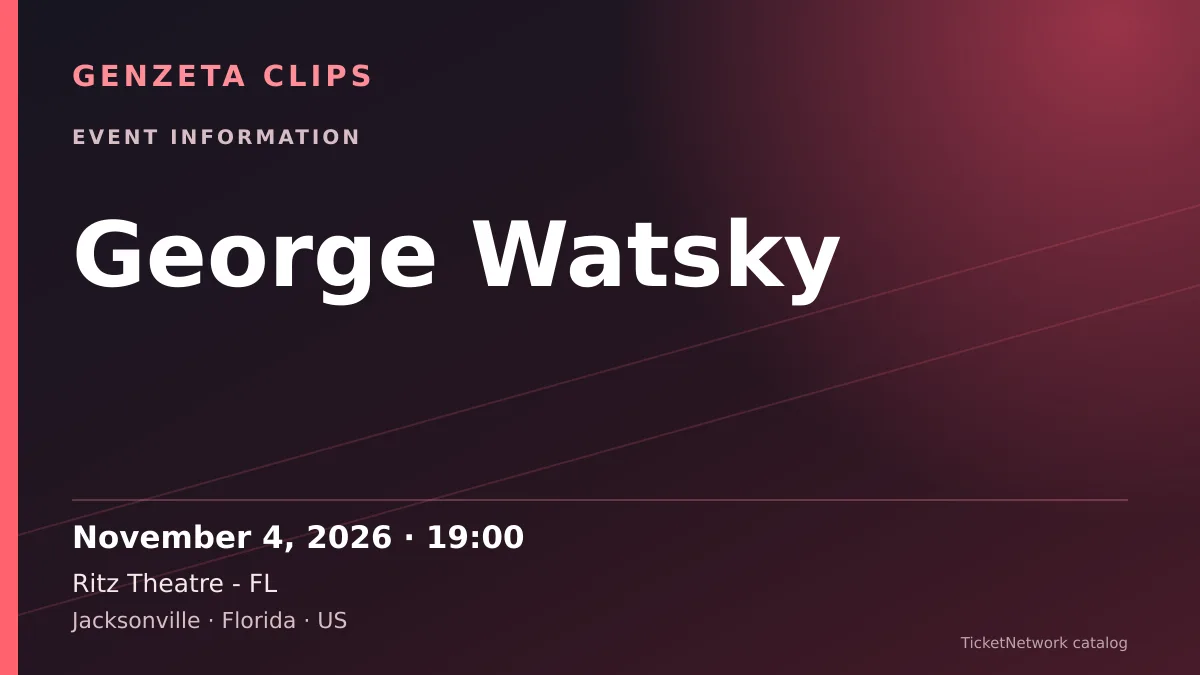 Event information graphic for George Watsky at Ritz Theatre - FL