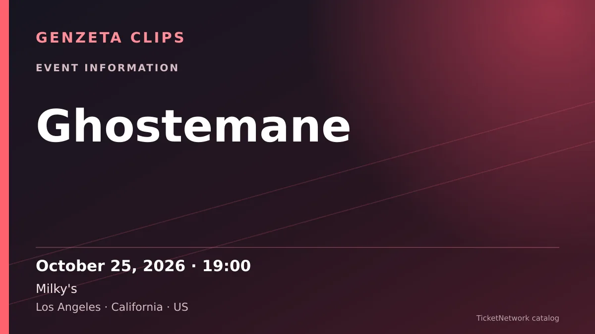 Event information graphic for Ghostemane at Milky's