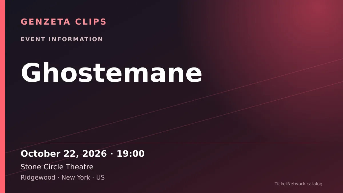 Event information graphic for Ghostemane at Stone Circle Theatre