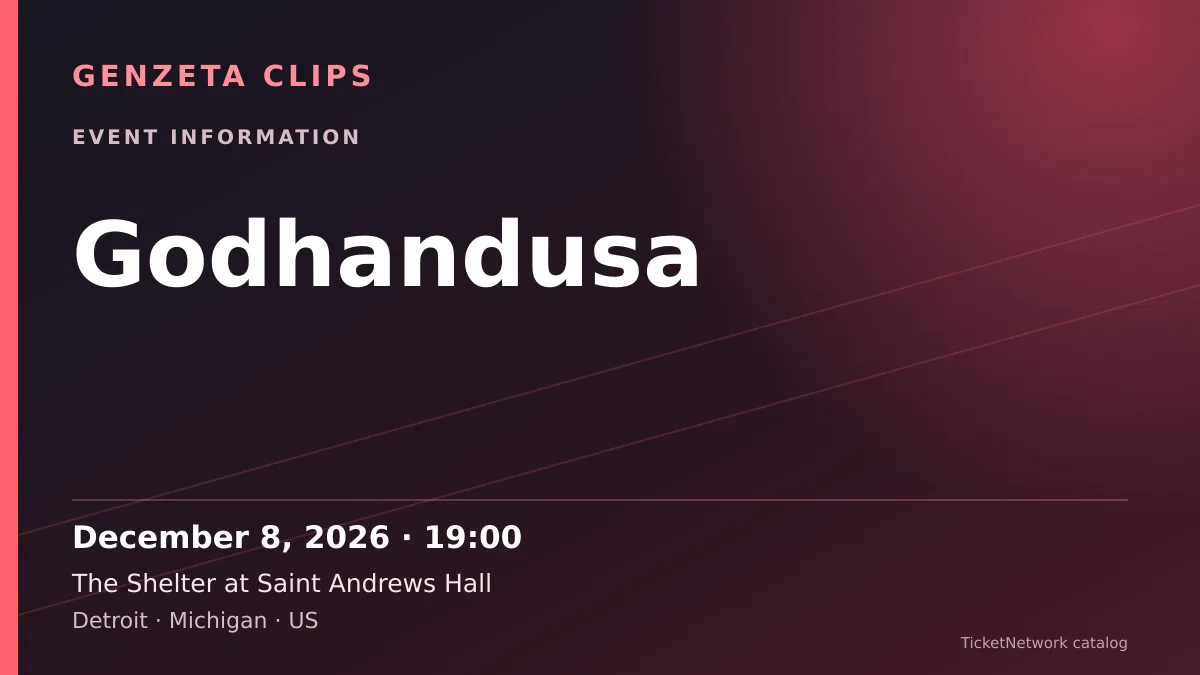Event information graphic for Godhandusa at The Shelter at Saint Andrews Hall