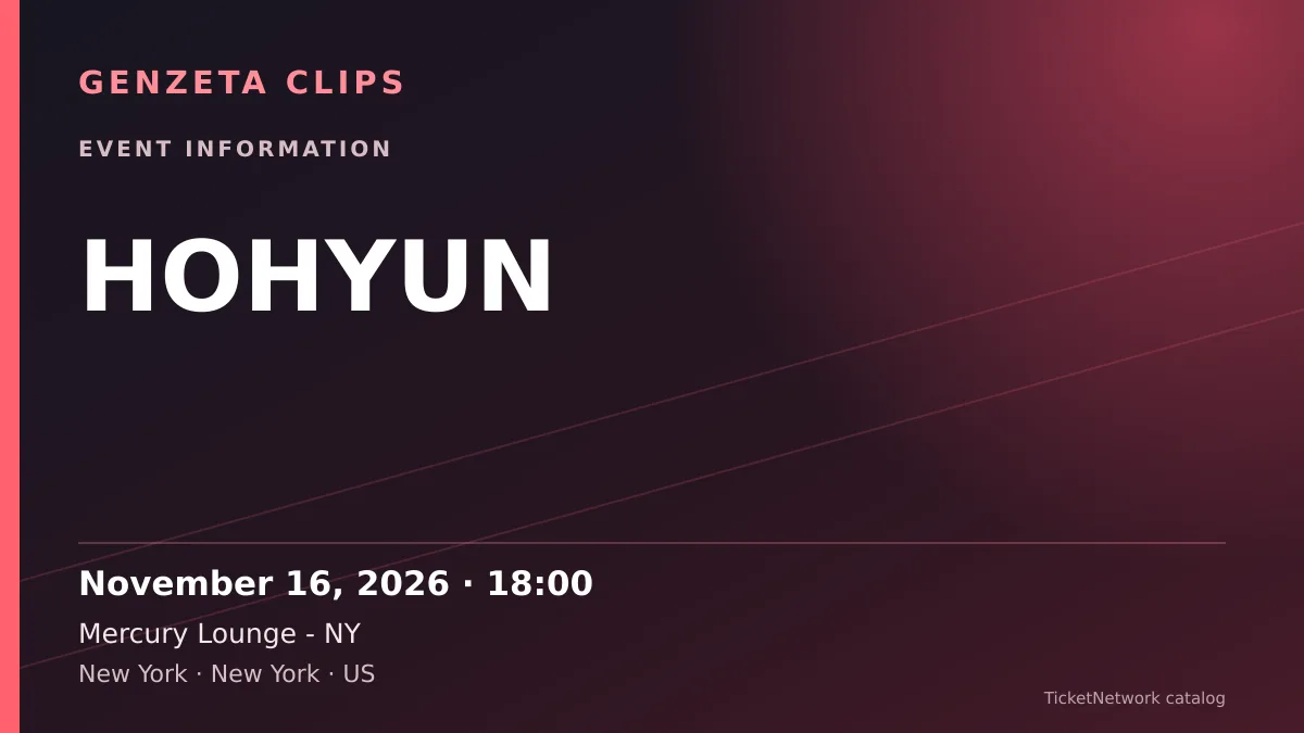 Event information graphic for HOHYUN at Mercury Lounge - NY