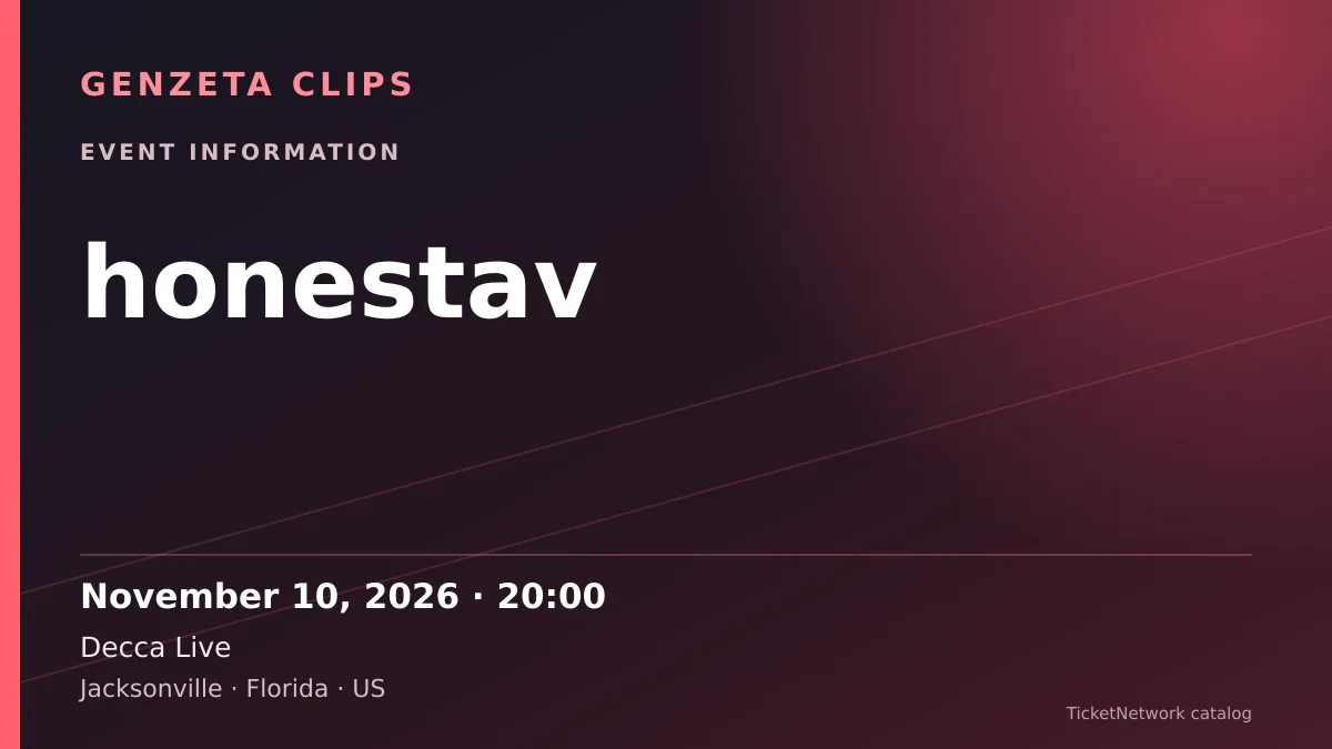 Event information graphic for honestav at Decca Live