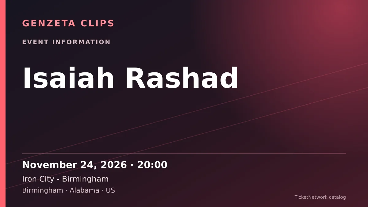 Event information graphic for Isaiah Rashad at Iron City - Birmingham