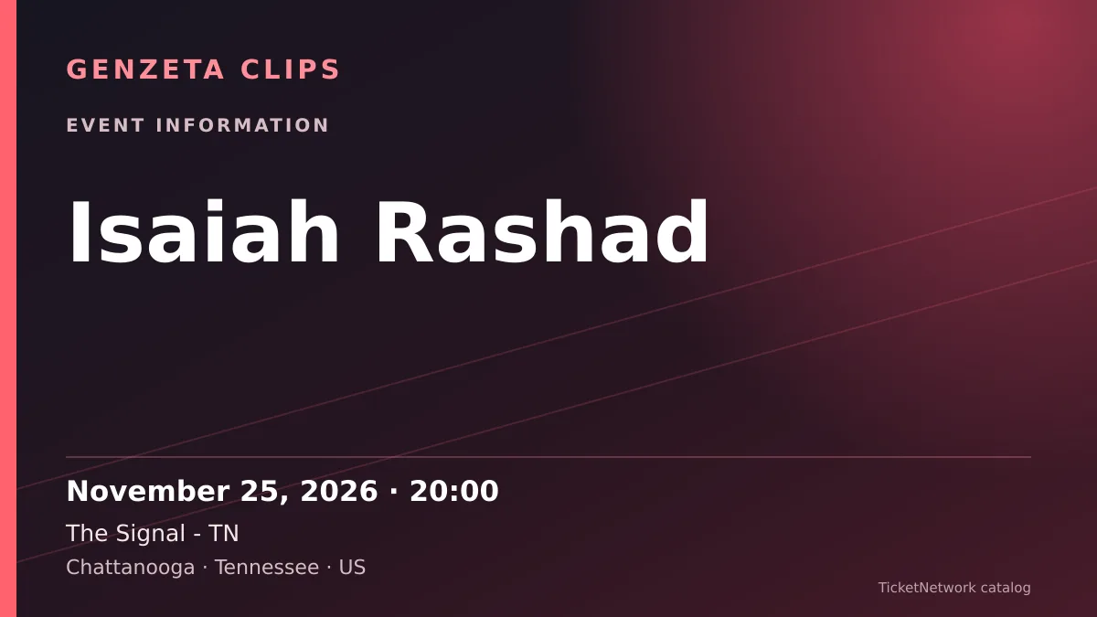 Event information graphic for Isaiah Rashad at The Signal - TN