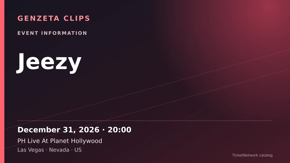 Event information graphic for Jeezy at PH Live At Planet Hollywood