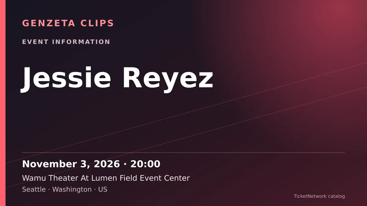 Event information graphic for Jessie Reyez at Wamu Theater At Lumen Field Event Center