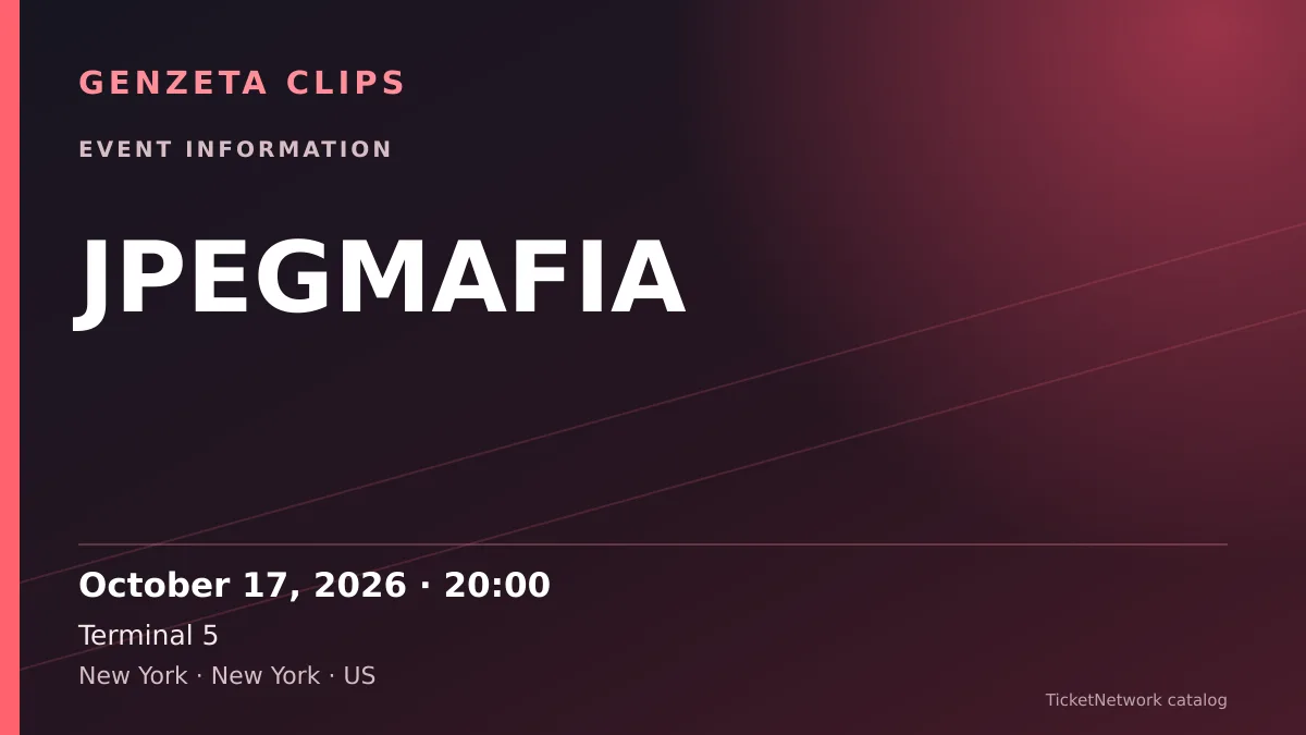 Event information graphic for JPEGMAFIA at Terminal 5