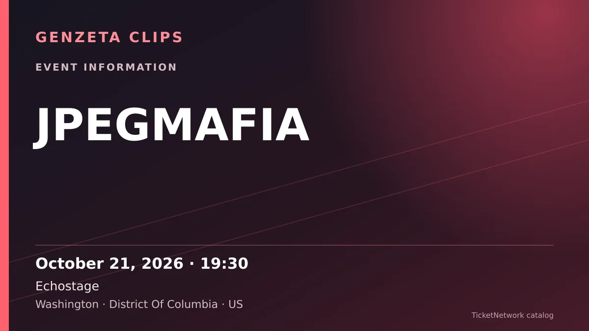 Event information graphic for JPEGMAFIA at Echostage