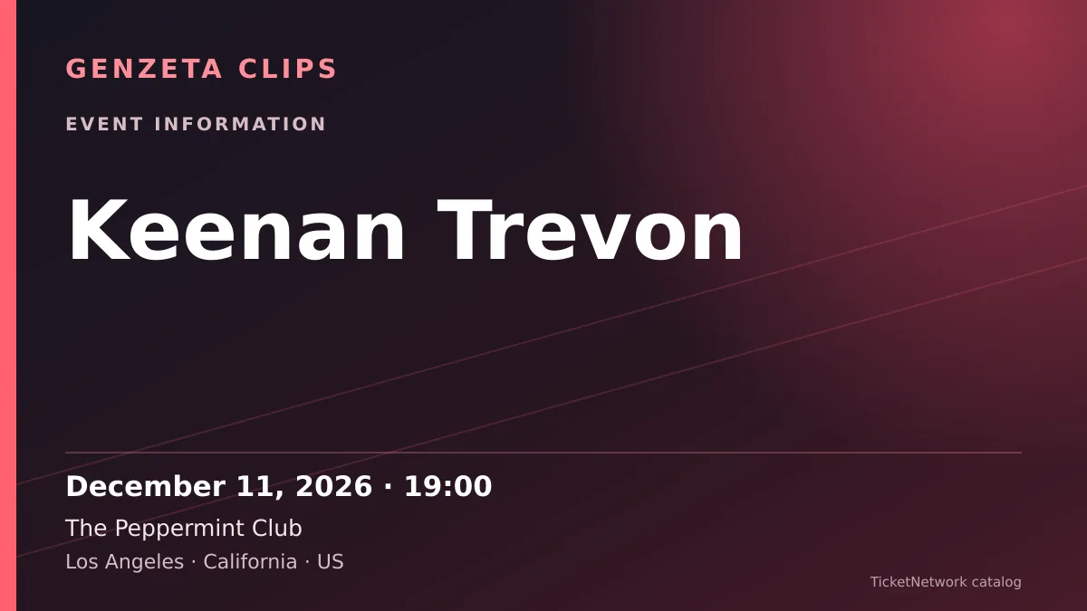 Event information graphic for Keenan Trevon at The Peppermint Club