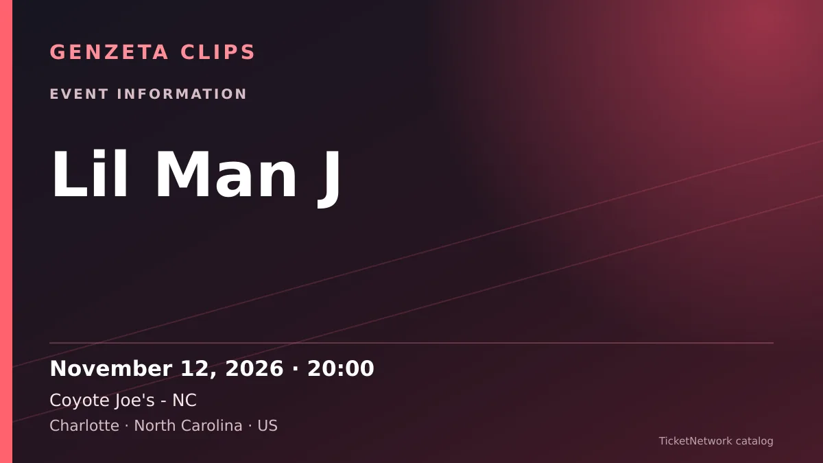 Event information graphic for Lil Man J at Coyote Joe's - NC