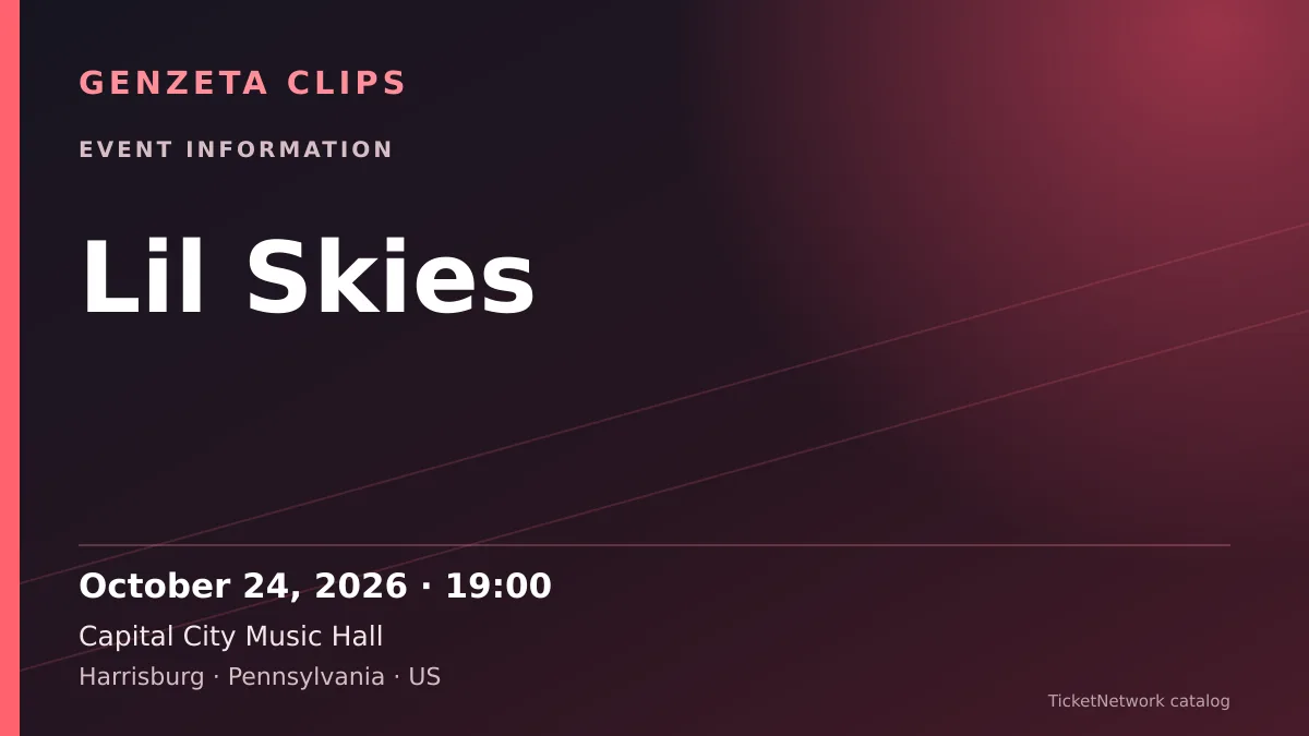 Event information graphic for Lil Skies at Capital City Music Hall